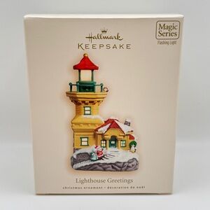 Hallmark Keepsake 2007 Lighthouse Greetings Magic Series Ornament Flashing Light